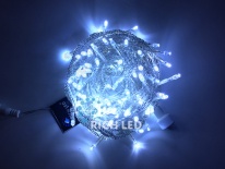 Светодиодная гирлянда Rich LED Нить 10 м, 24В, постоянного свечения, прозрачный провод , соединяемая, белая