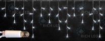 Светодиодная бахрома Rich LED, 3*0.5 м, влагозащитный колпачок, мерцающая, белая, белый провод, RL-i3*0.5F-CW/W