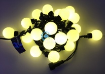 Светодиодная гирлянда Большие Шарики Rich LED, 4 см, 5 м, соединяемая, теплая белая, черный провод, RL-S5-20C-40B-B/WW