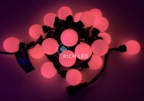 Светодиодная гирлянда Большие Шарики Rich LED, 4 см, 5 м, соединяемая, красная, черный провод, RL-S5-20C-40B-B/R